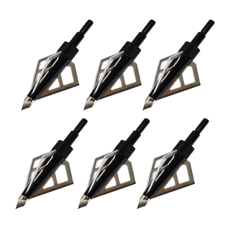 Nika Archery 15B028 3 Blade 100 Grain Broadheads para arco de ballesto Arroz de las flechas Tornillo Soportes Caza