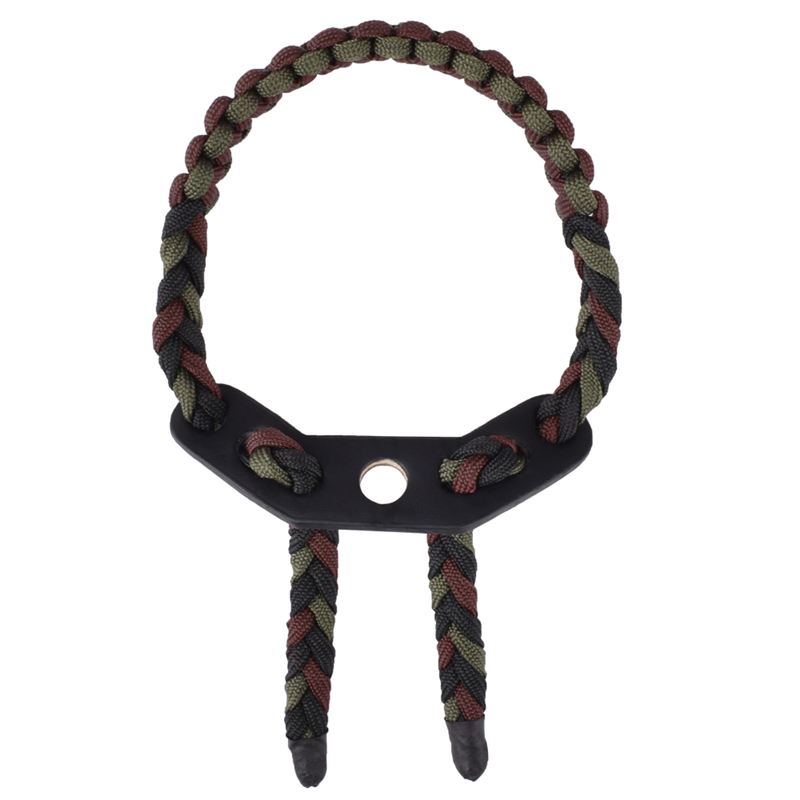 Elong al aire libre 470020 Sling de la muñeca Dark Green Color Cuero Metal Gromet para disparo de arco de arco