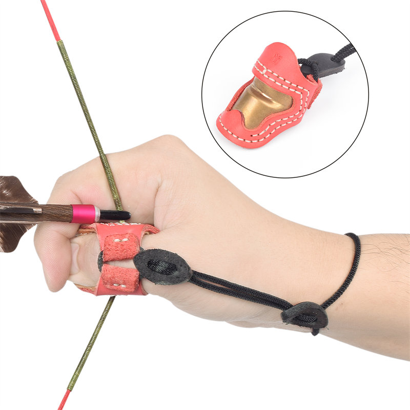 Elong al aire libre 420028 m Tamaño Tiro con tiro thumb Ring pulgar Armadura Protector de dedo hecho a mano Pulgar para accesorios de tiro al aire libre Tabla de dedo