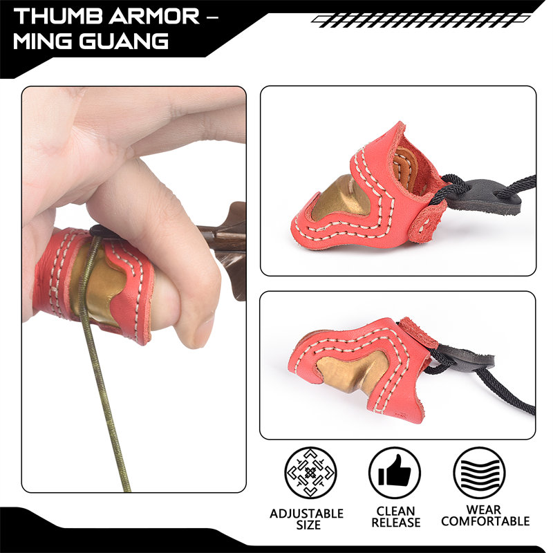 Elong al aire libre 420028 m Tamaño Tiro con tiro thumb Ring pulgar Armadura Protector de dedo hecho a mano Pulgar para accesorios de tiro al aire libre Tabla de dedo