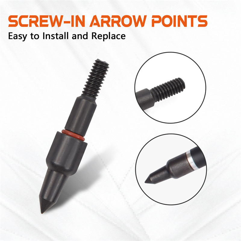 Puntas de flecha de acero de arco de arco de alongarrow de 100 grises para flechas de 7.8 mm