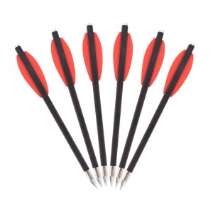 Elongarrow 119612-05 16 cm Ballas cruzadas de ballesta Pernos de flecha de carbono con 2 piezas de veleta roja