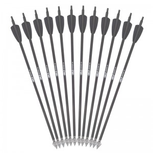 15 pulgadas ID6.2 mm de pernos de flecha de carbono con 2 pulgadas de velasnegras para ballesta RX