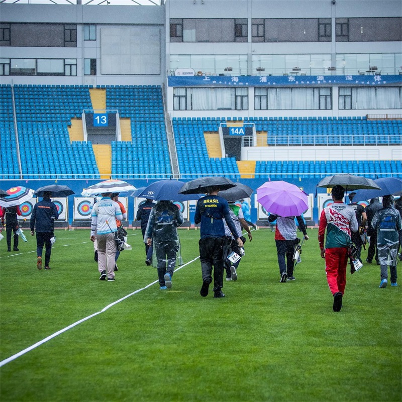 Copa Mundial de Archery Shanghai Hyundai en las lluvias torrenciales